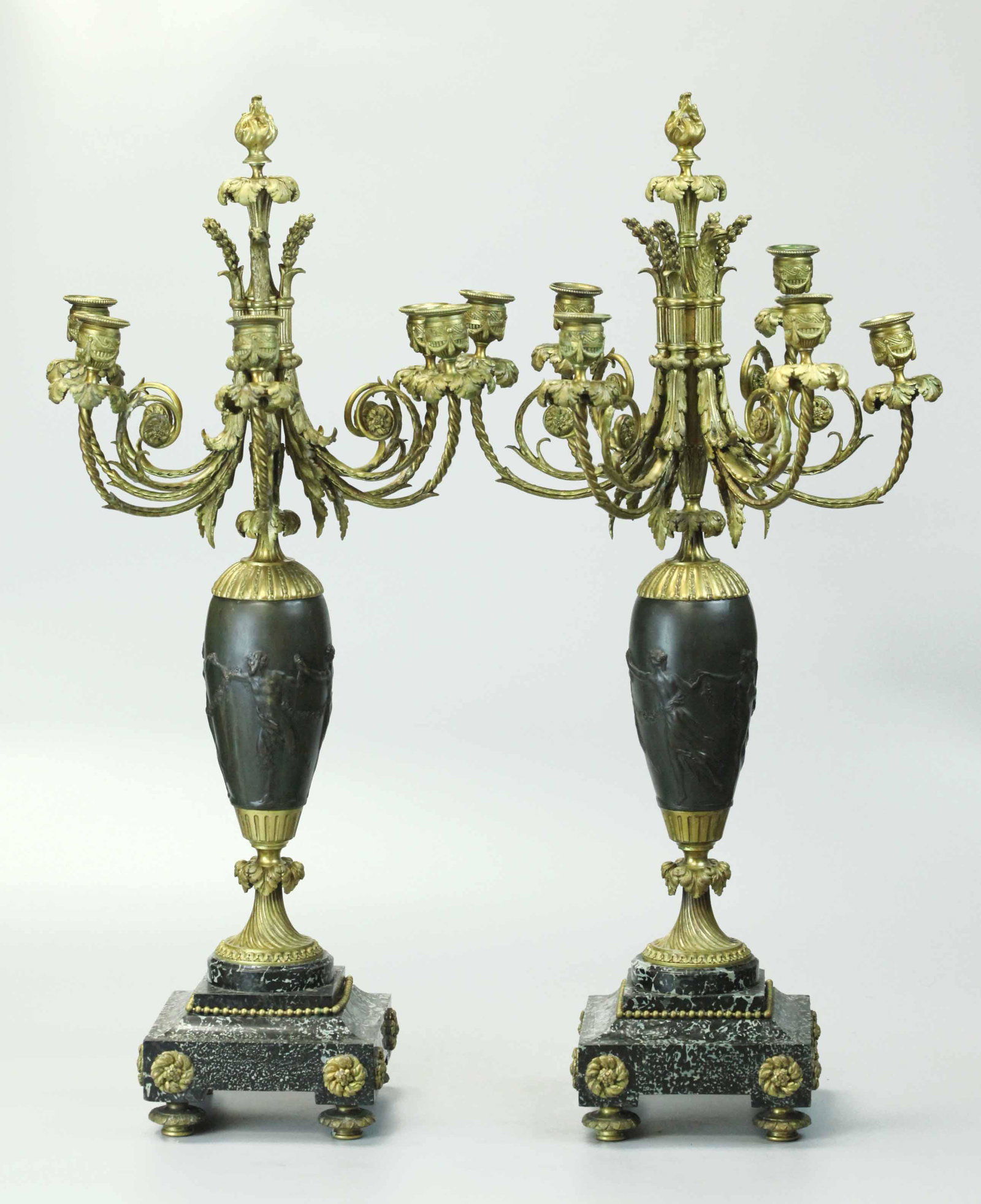 Pair of Russian Candelabras with Snake Stone,Early 19th Century: Pair Of Russian Candelabras with Snake Stone, early 19th century, very high quality, 29x14.5 inches