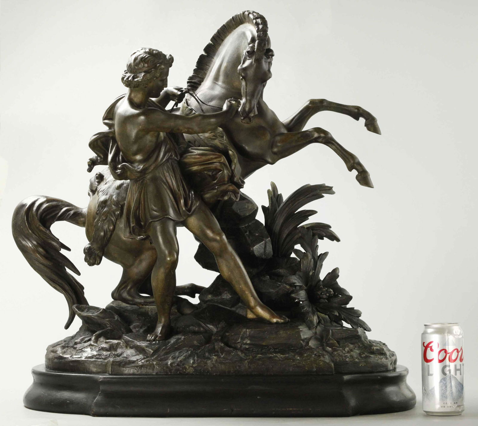 Large 19th century bronze colorit spelter figurine (1 of 8)