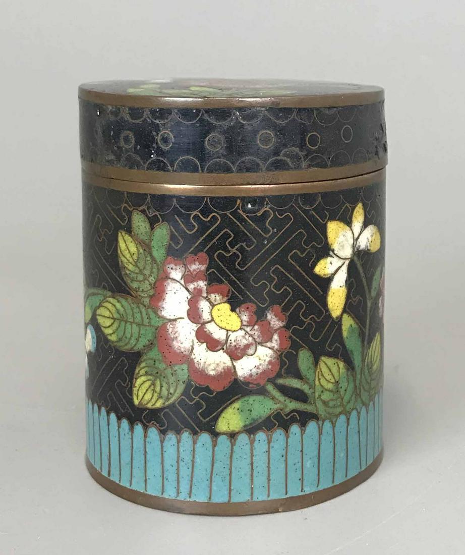 Antique Chinese enamel tea caddy (1 of 3)