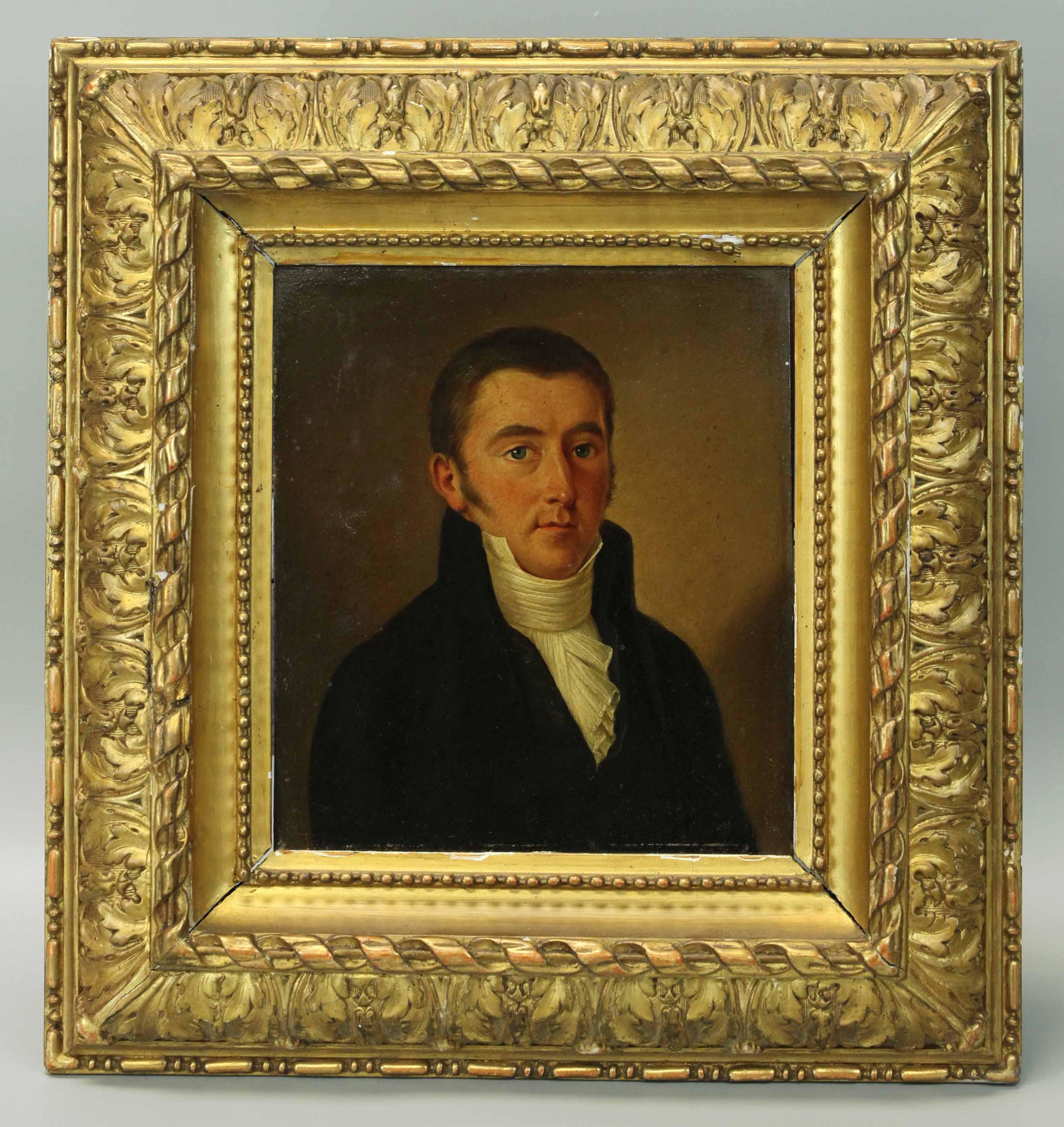 18 C Oil on Copper with Glided Frame: Oil on copper, 18th century, 8x10 inches plus gilded frame