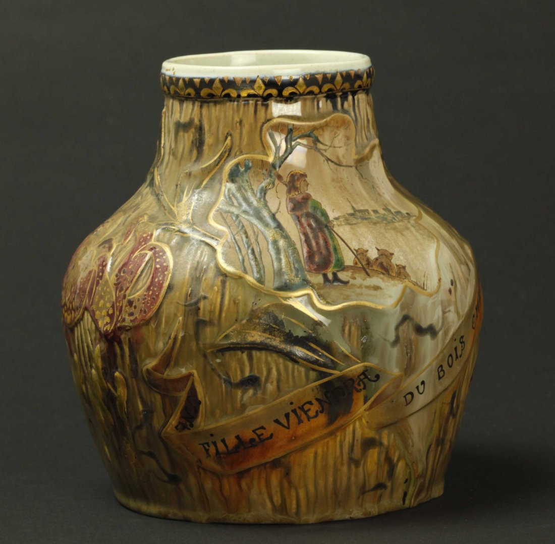 Early 20th century Galle ceramic vase, marked (1 of 5)