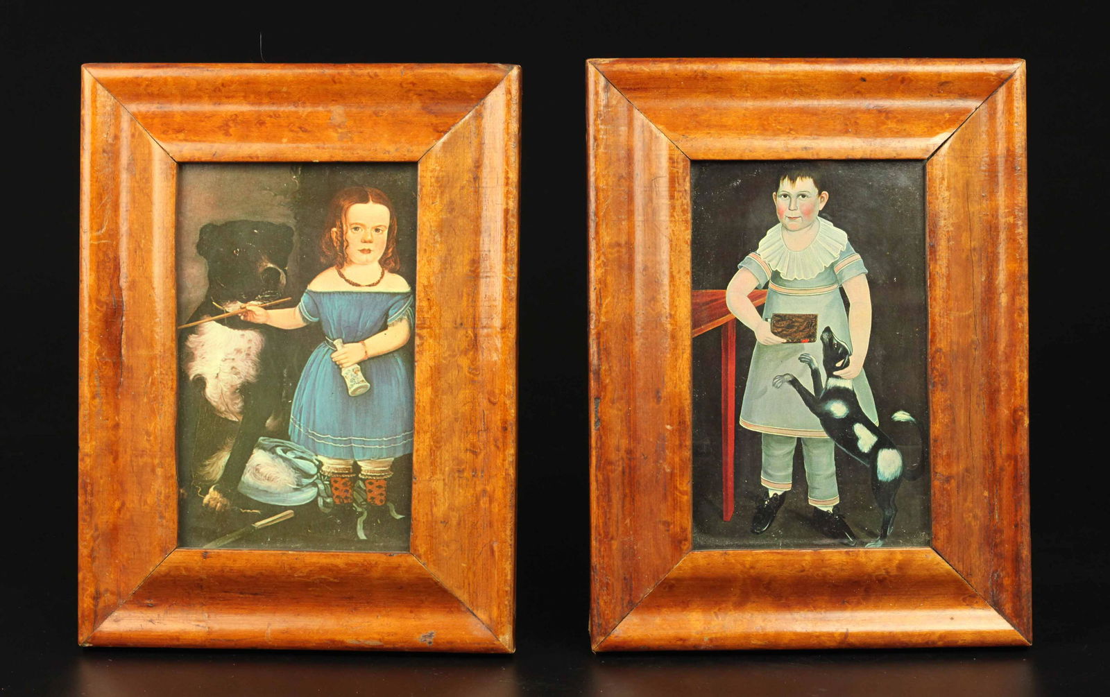 19th century walnut frame with print, two pieces (1 of 4)