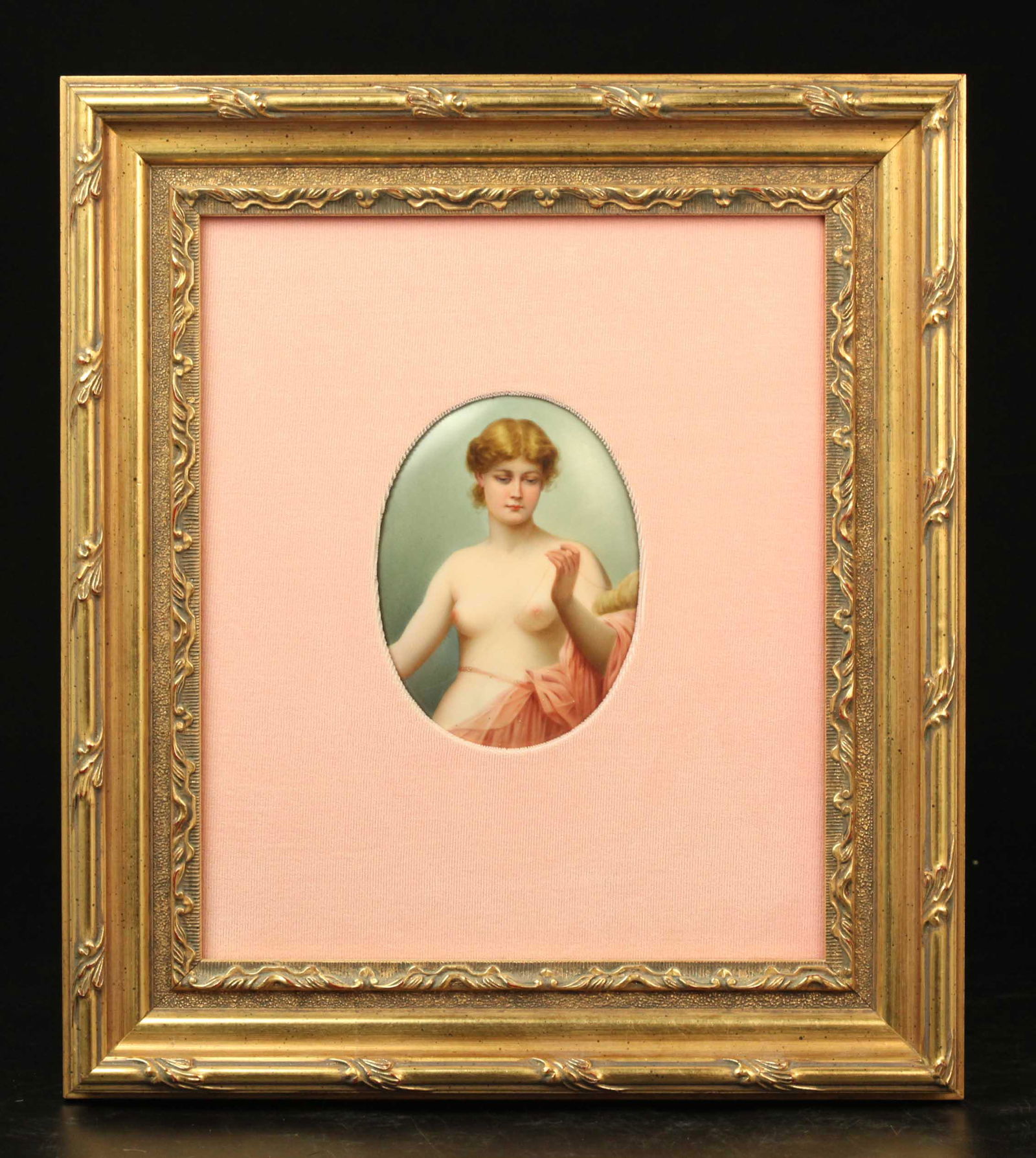Antique KPM porcelain plaque portrait painting of person, framed (1 of 4)