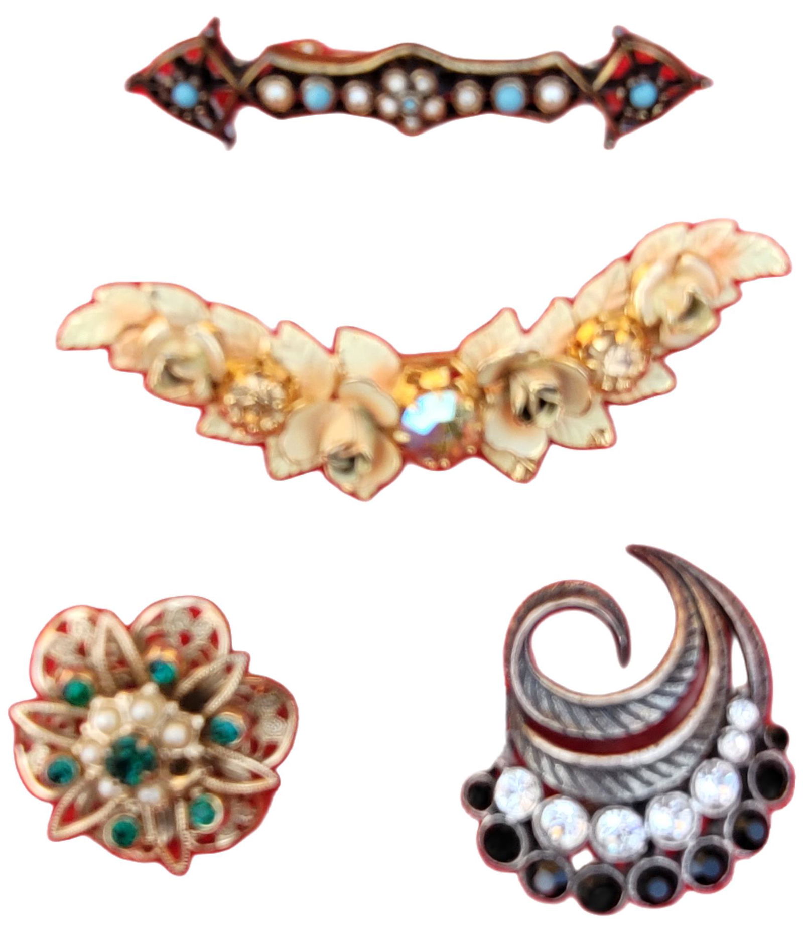 Vintage/antique broches lot of 4 (four). (1 of 2)
