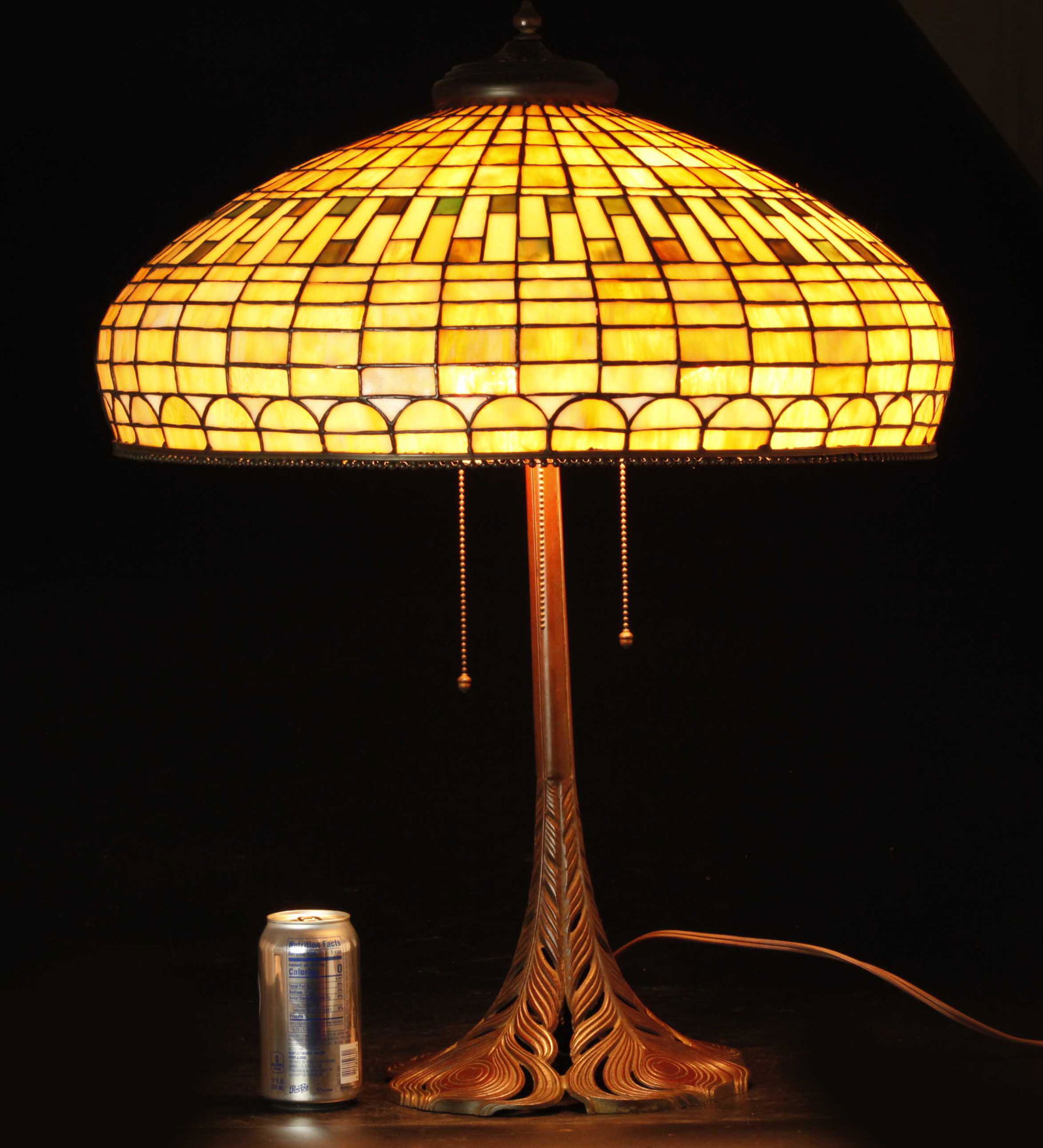 Large antique Hendel table lamp, marked" Hendel" (1 of 10)