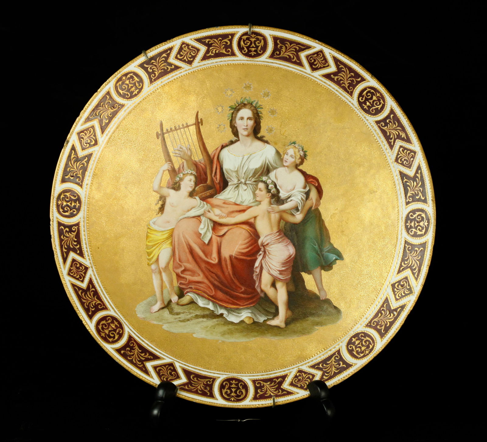 19th century copper and enamel charger (1 of 6)