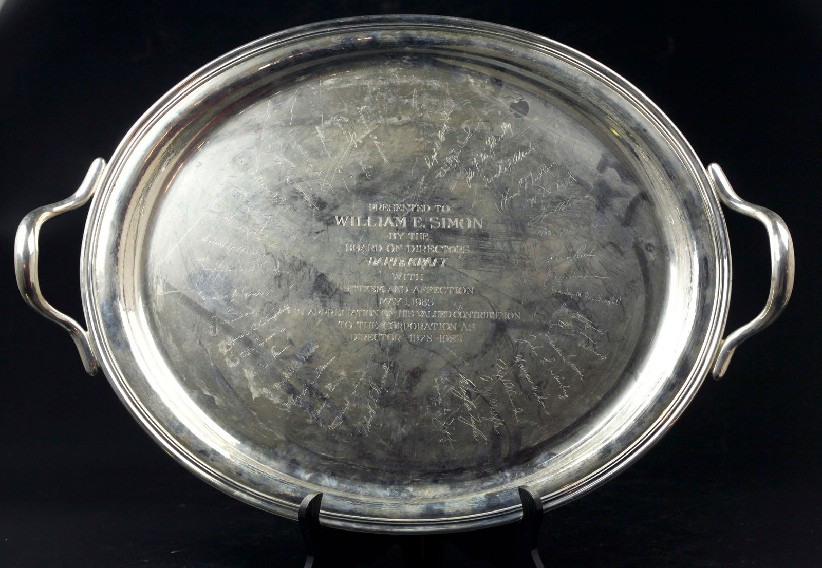 Antique Italian Buccellati sterling silver tray with handles, marked (1 of 5)