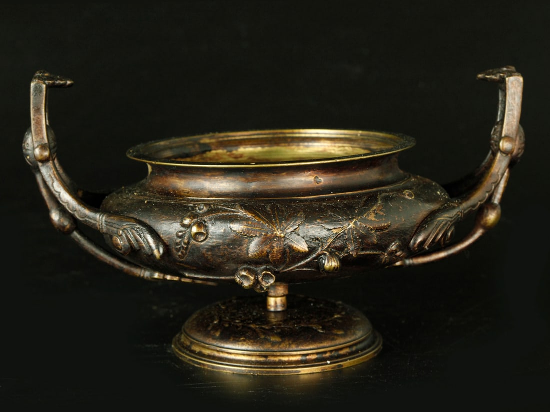 19th century French patinated bronze urn (1 of 5)