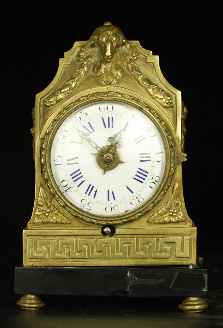 Middle of 18th century French bronze and marble mantle clock (1 of 4)