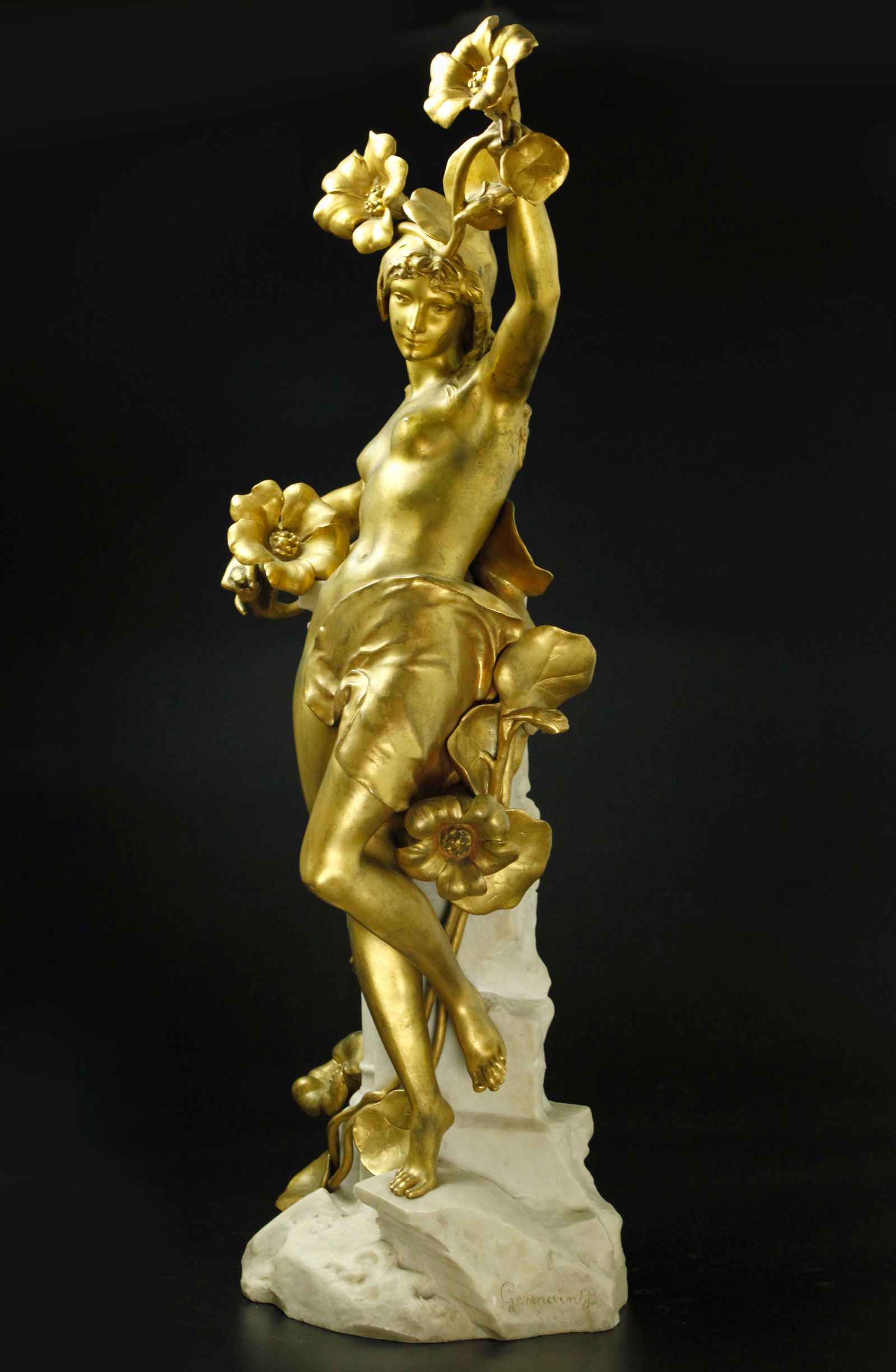 Jeanbaptiste Germain, French (18411910) Large Art Nouveau Bronze