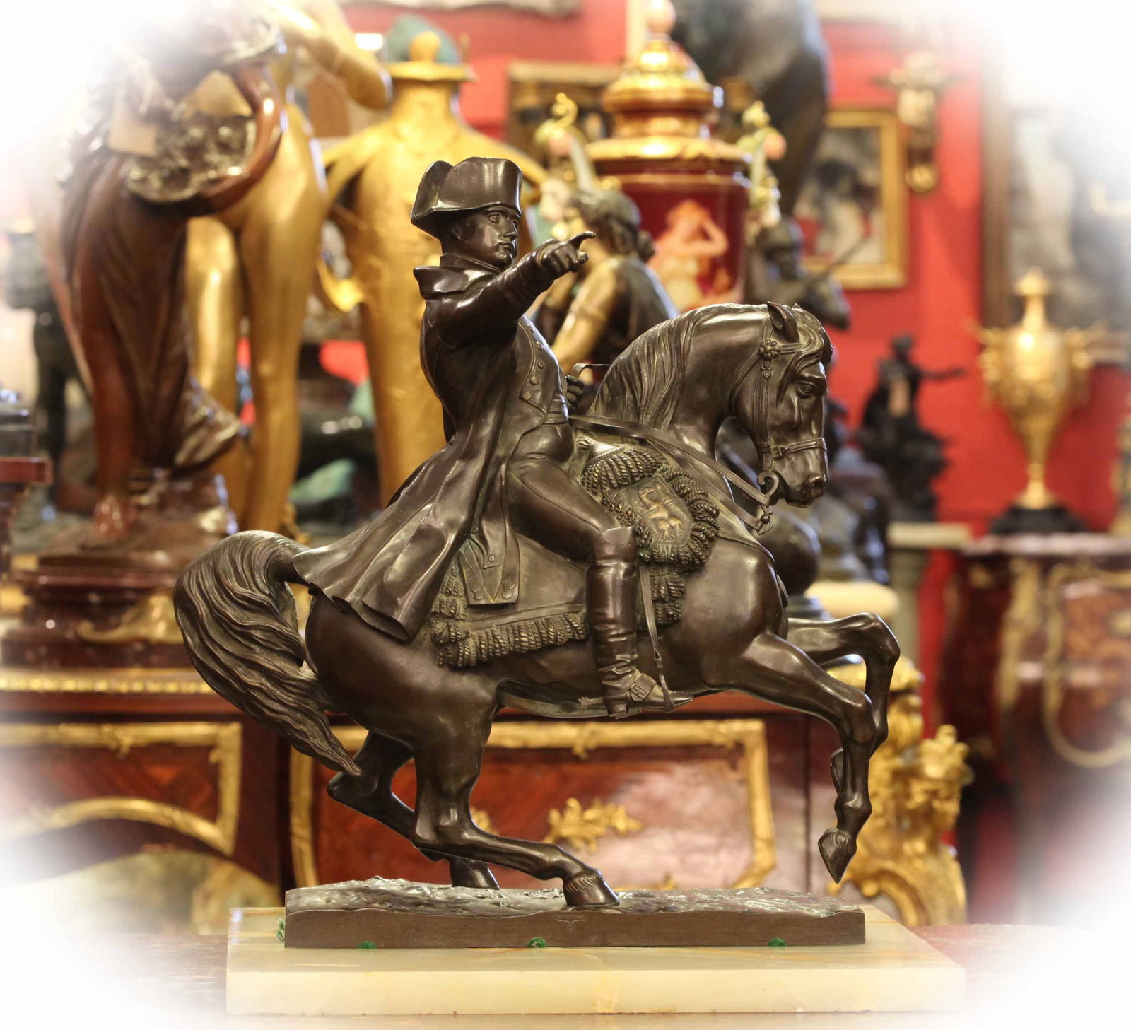 French sculpture of Napoleon on Prancing Horse and with signature at the base (1 of 10)