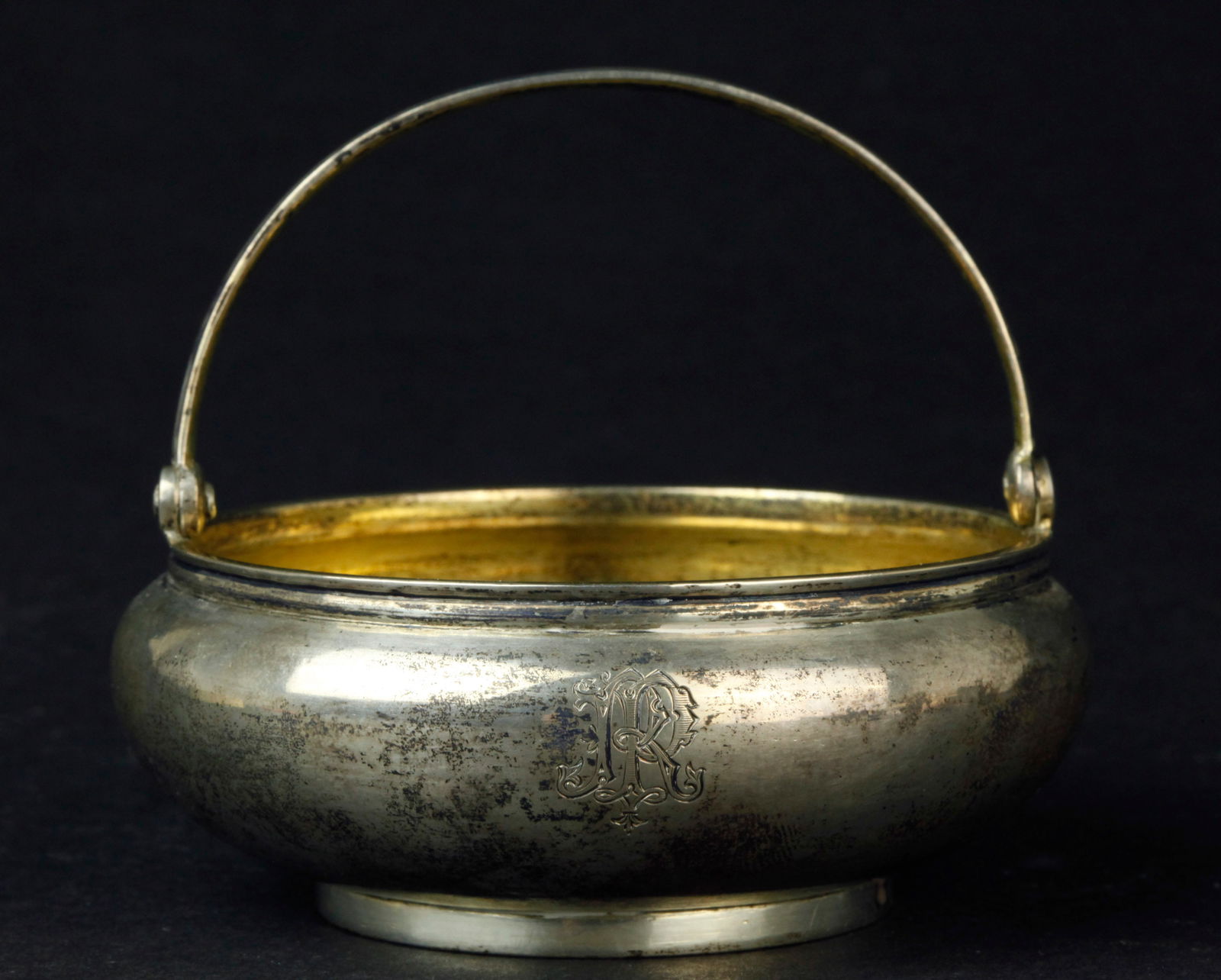 19th century Russian silver 84 sugar bowl, marked "SAZIKOV B.C 1873 84" (1 of 5)