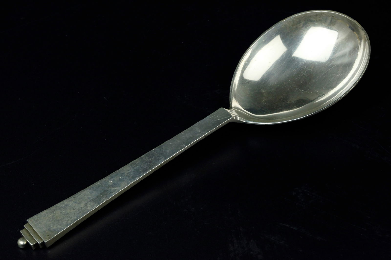 Antique Georg Jensen sterling silver spoon, marked (1 of 4)
