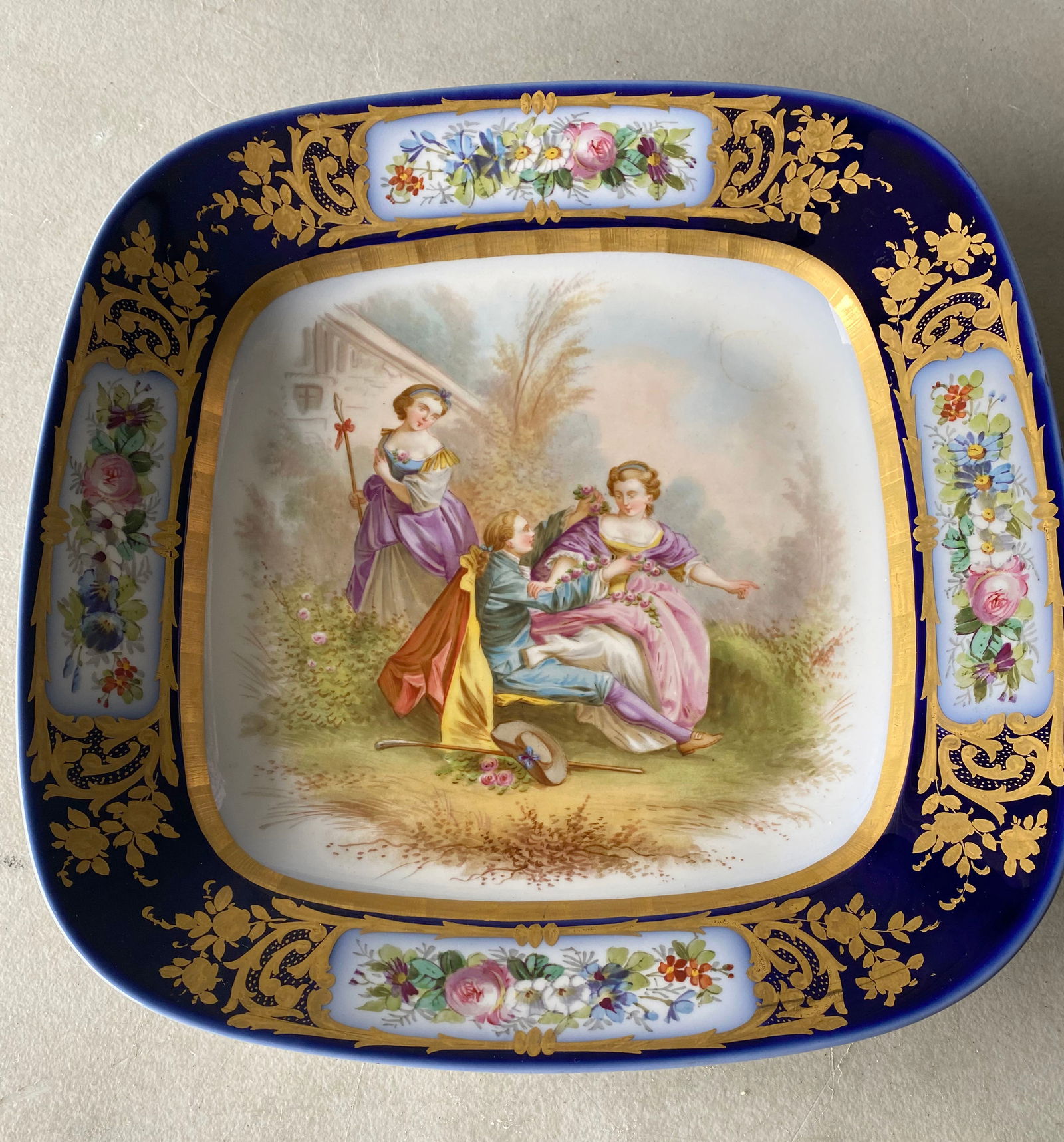 Signed hand painted Sevre plate (1 of 2)