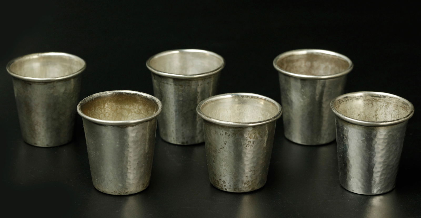 6 antique 900 silver beakers, marked (1 of 5)