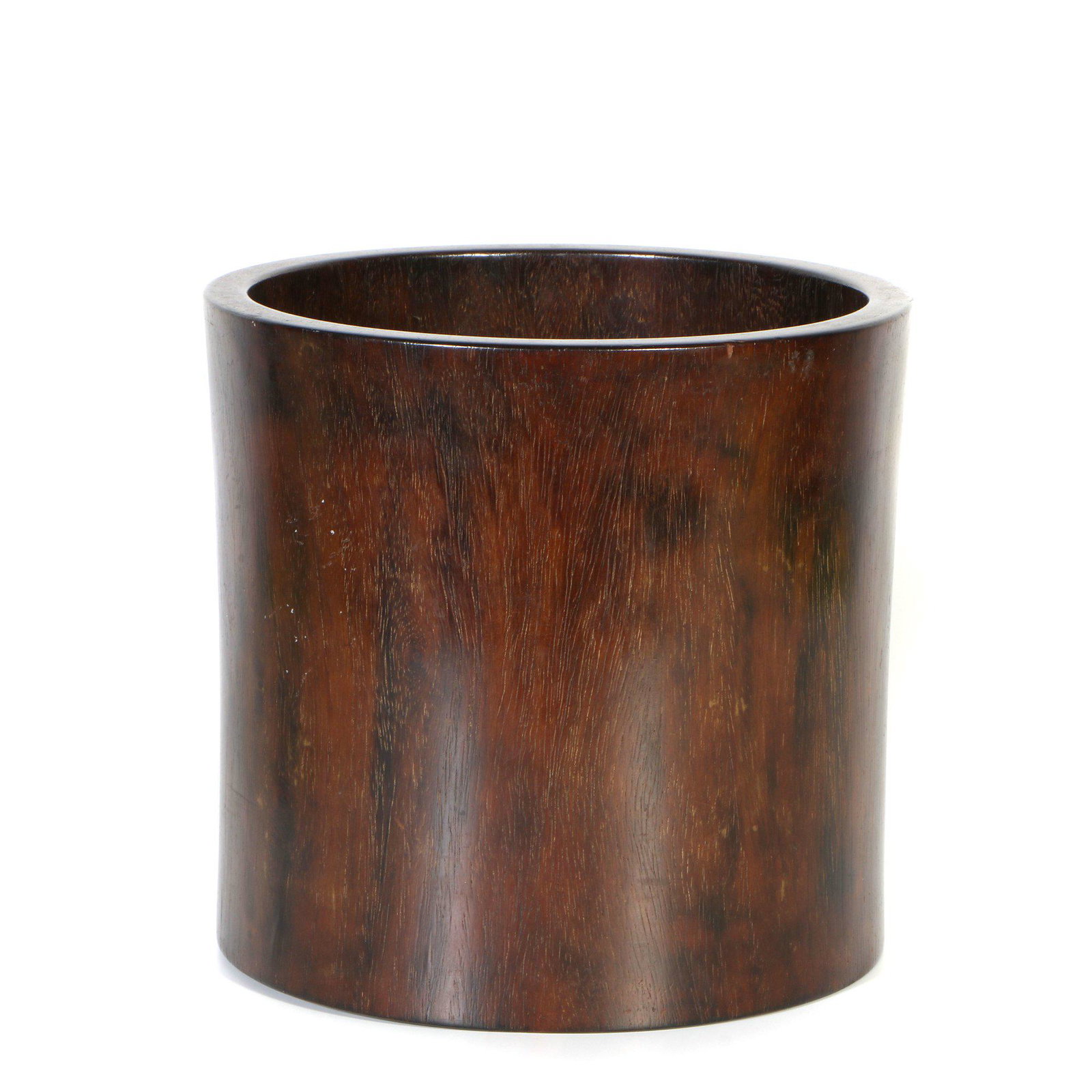 chinese carved wood brush pot: H:19, caliber:20