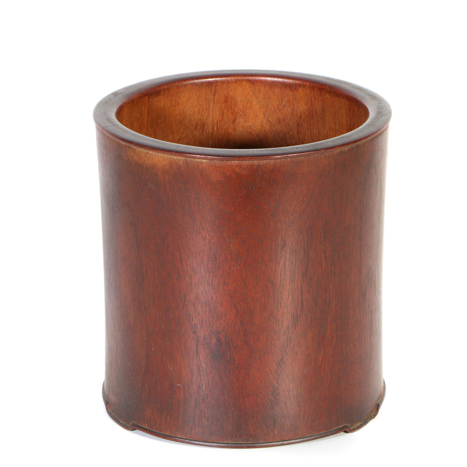 chinese carved wood brush pot: H:18, caliber:17