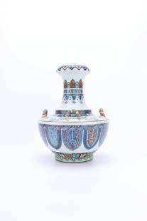 18Th Century Period Of Qianlong Doucai Porcelain Bottle, China: Height: 29cm Mouth diameter: 9cm Bottom diameter: 12cm