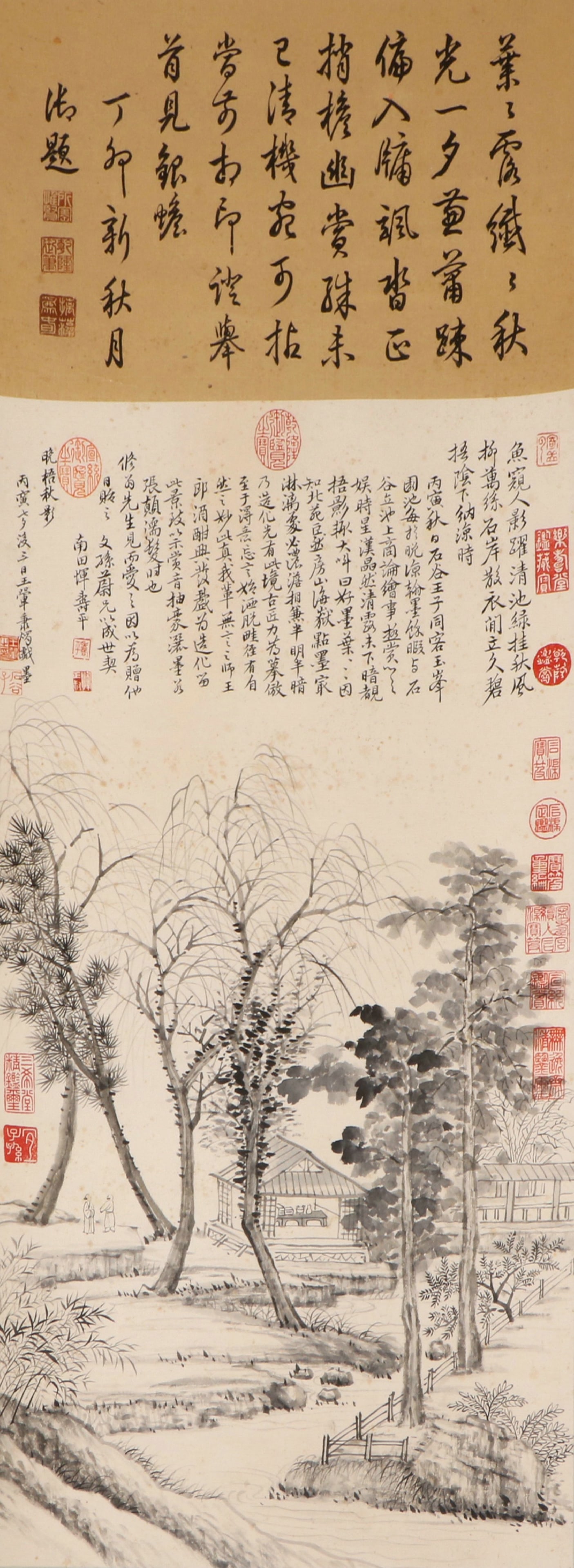 A Chinese Wang Hui's landscape paintings: Height 107cm Width 42.5cm