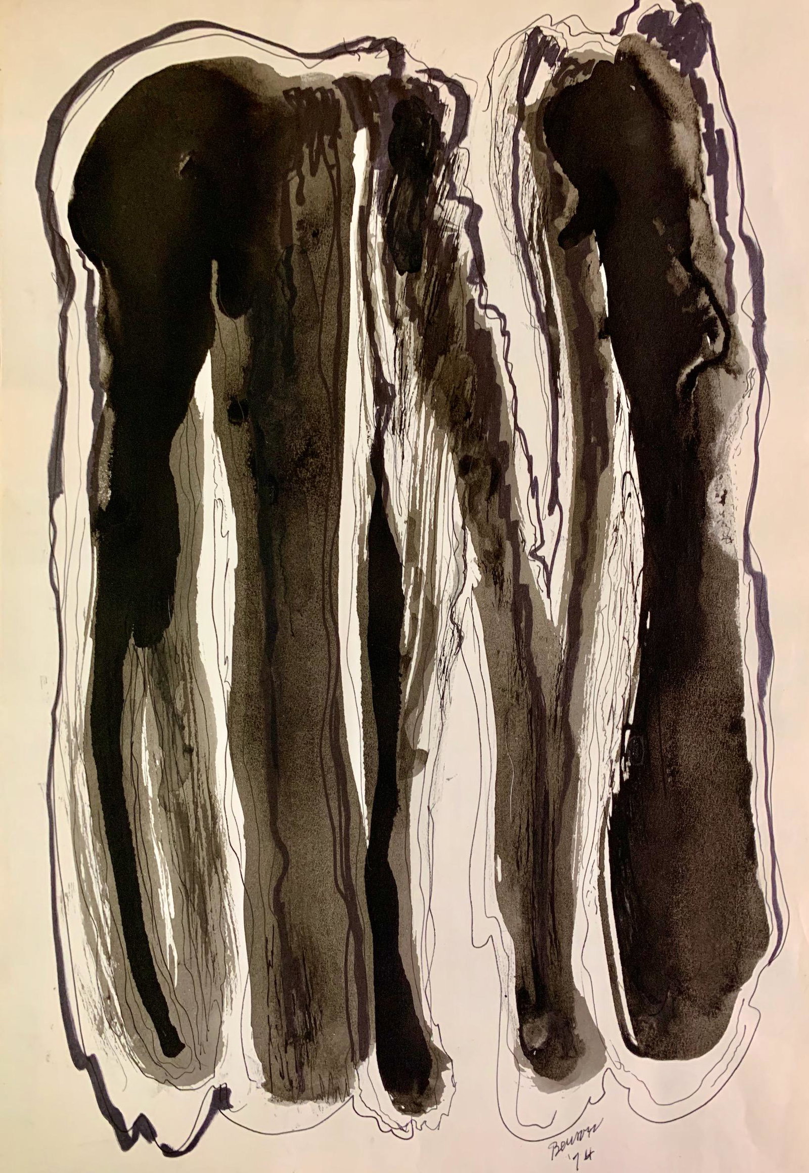 John William Benson American Artist Abstract work: John William Birger Benson (1904-1978), American Artist, Abstract Expressionist work, pre-war modernism, signed mixed-media, sheet size, 17 3/4 x 12", Exhibited with: Kennedy Galleries, New York, NY, 