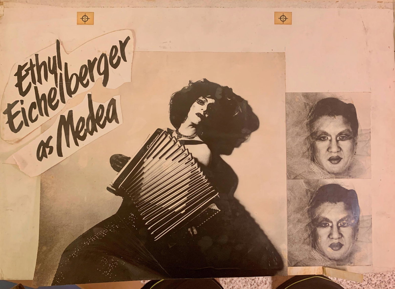 Original Collage, Ethyl Eichelberger as "Medea": Collage, Ethyl Eichelberger as "Medea", board size, 14 x 20".