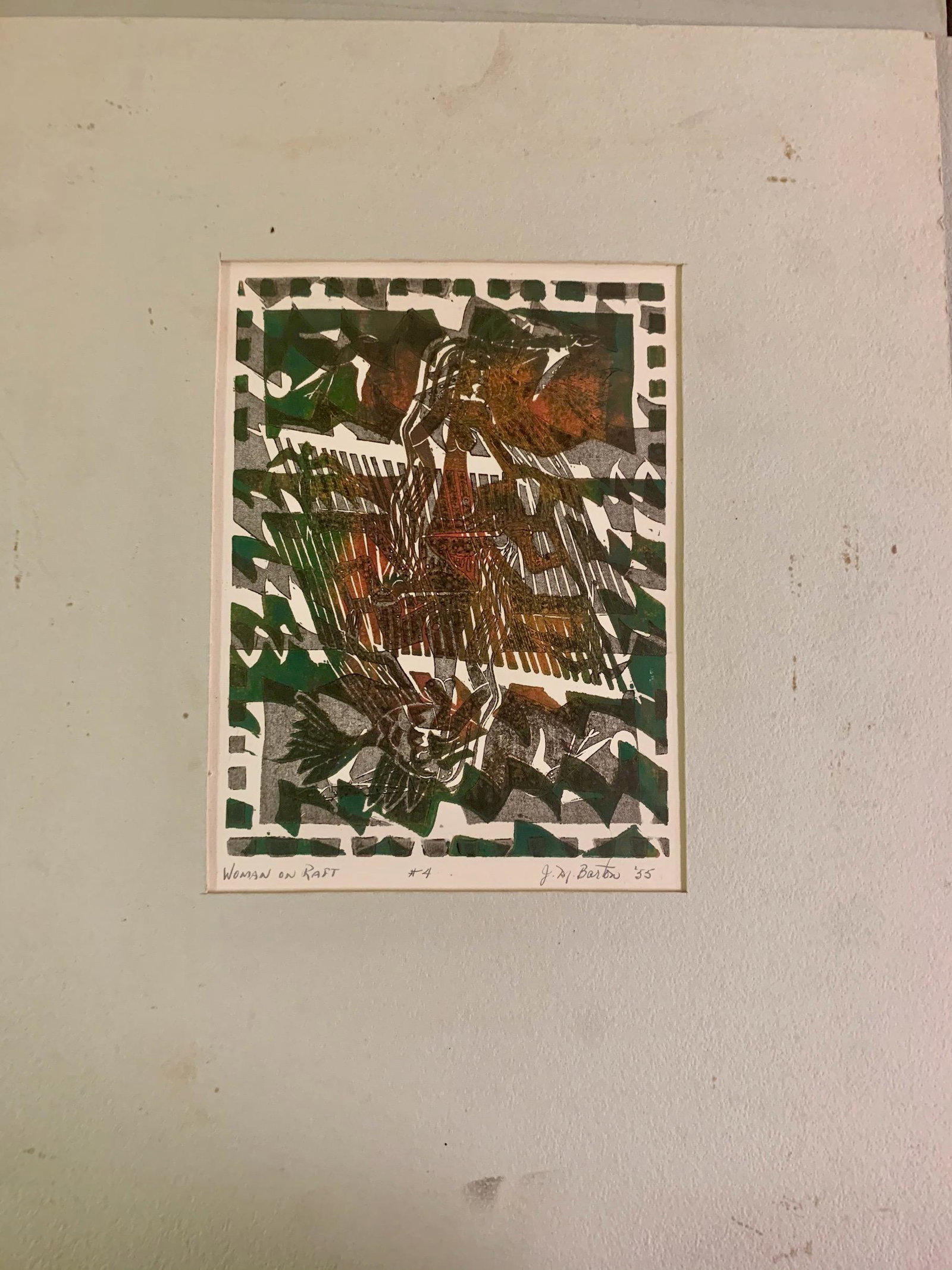 John Murray Barton, Color Woodcut, signed: John Murray Barton, Color Woodcut, image size, 8 x 6", signed