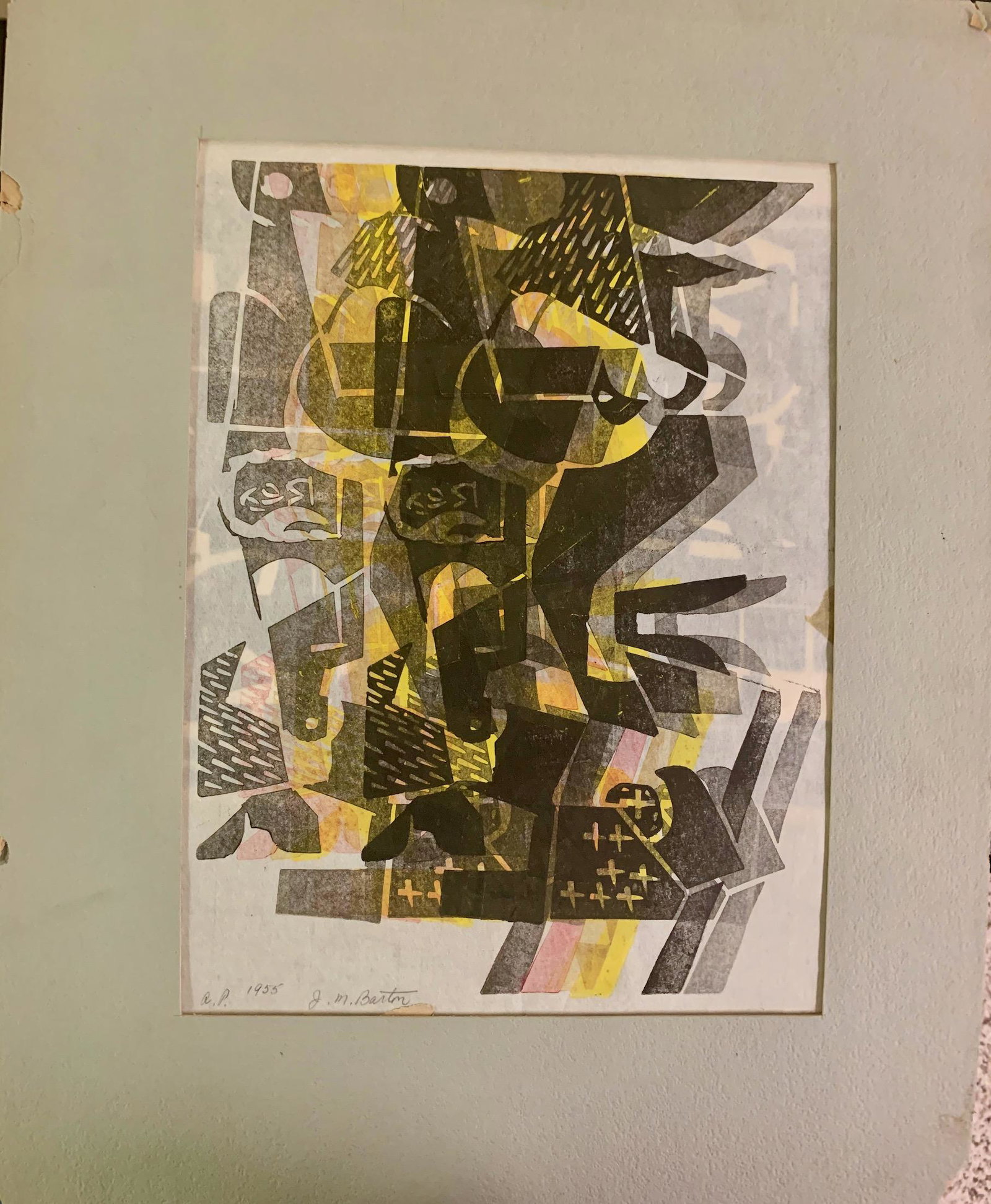 John Murray Barton, Color Woodcut,signed: John Murray Barton, Color Woodcut, image size, 12 x 9", signed