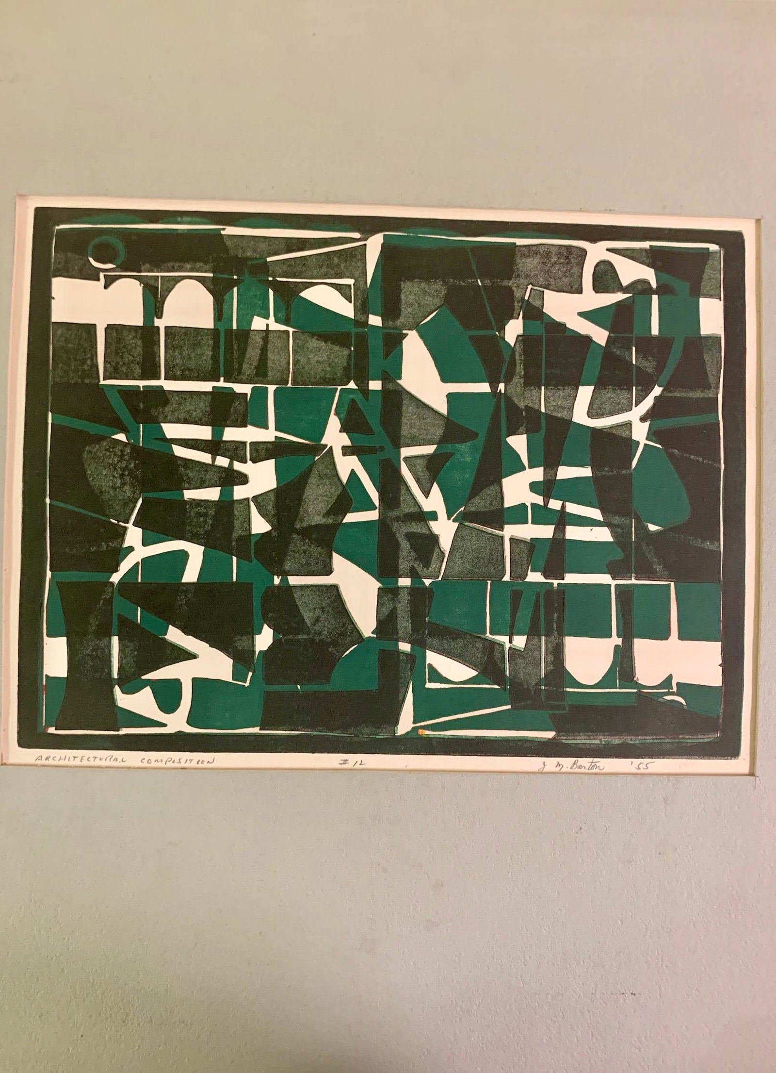 John Murray Barton, Color Woodcut, signed: John Murray Barton, Color Woodcut, image size 9 x 12, signed