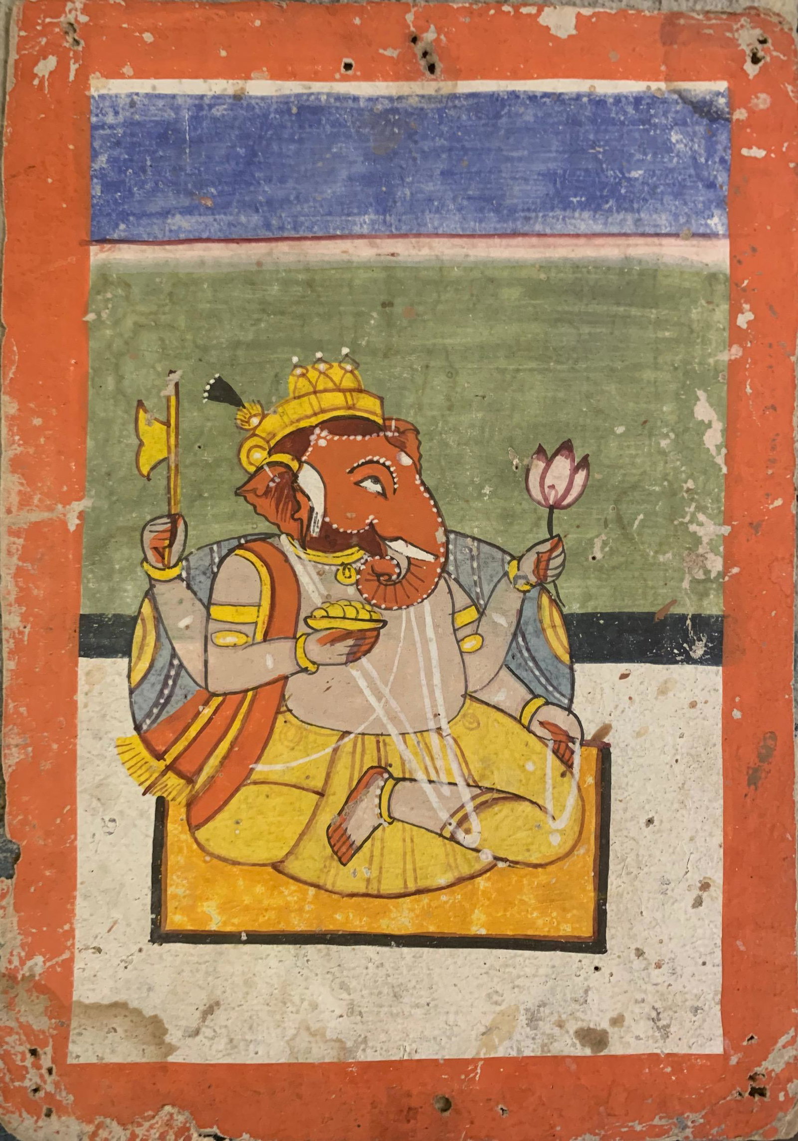 Indian Mughal Painting: Indian Mughal Painting, image size, 7 1/4 x 4 3/4".