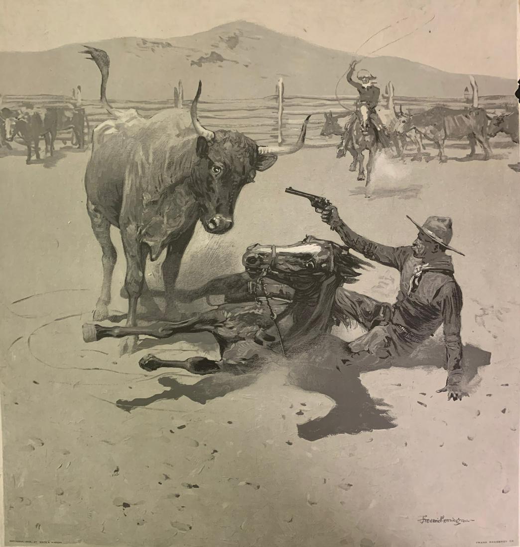 Frederic Remington, American Artist, 1902: Frederic Remington, American Artist, Smith and Wesson, Frank Presbrey, Grignard Litho Co., sheet size, 15 x 14 1/2", New York. 1902