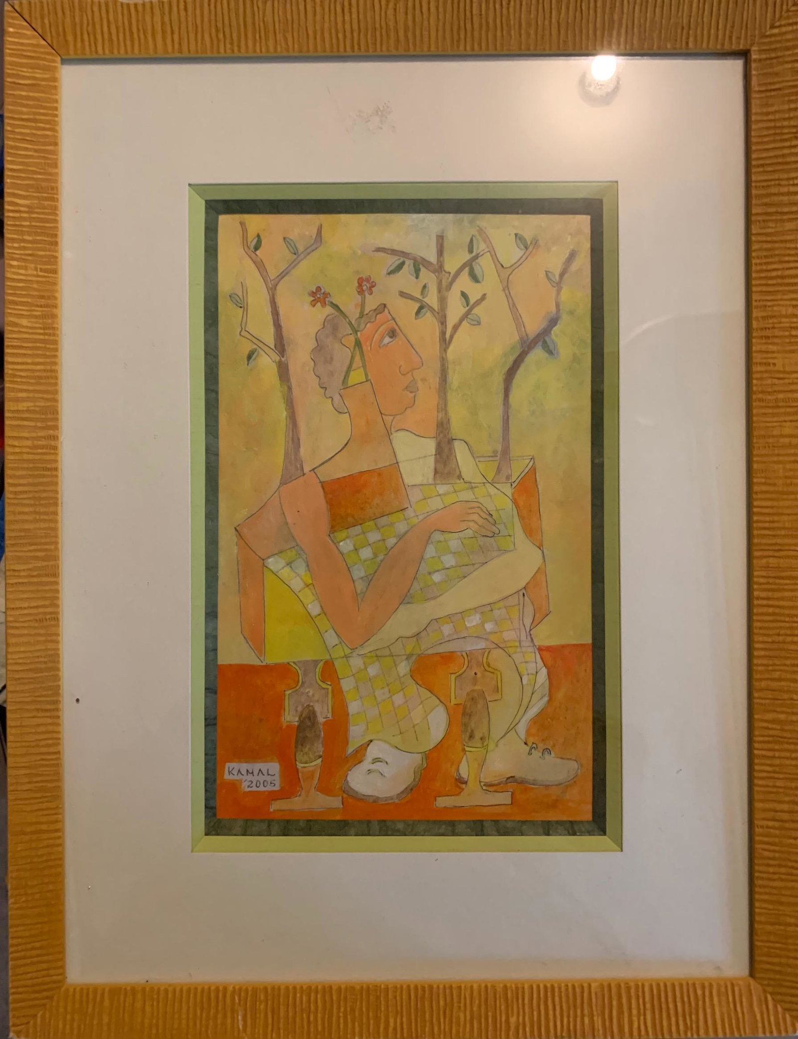 Kamal Youssef, Egyptian Artist, painting, signed: Kamal Youssef, Egyptian Artist, oil painting, image size, 10 x 6 1/2", signed Kamal Youssef's work reflects a crucial historic intersection between Middle Eastern and Western cultures. As a teenager, 