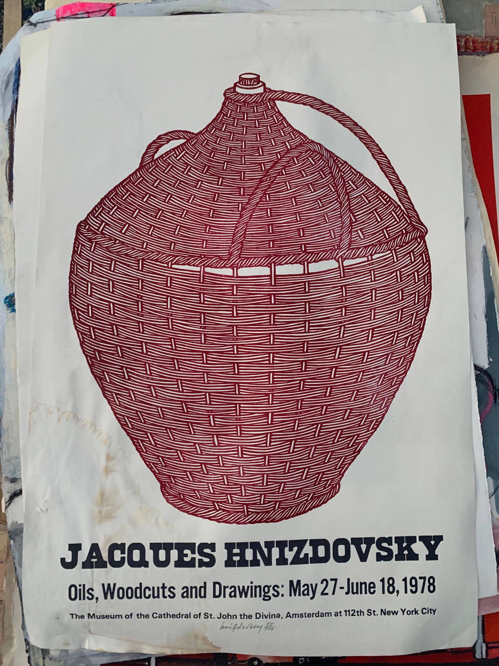 Jacques Hnizdovsky, American Artist,signed poster: Jacques Hnizdovsky, American Artist, signed poster, 1978, sheet size, 28 x 19"Jacques Hnizdovsky was born on January 27, 1915 in Ukraine in the Borshchivskyi Raion of Ternopil Oblast to a noble family