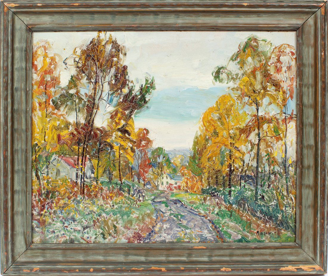 Walter Baum Modernist PA Landscape Oil Painting (1 of 6)