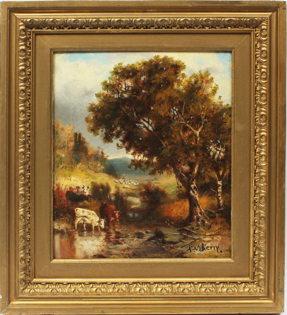 Antique Hudson River School Cow Landscape Patrick Berry (1 of 6)