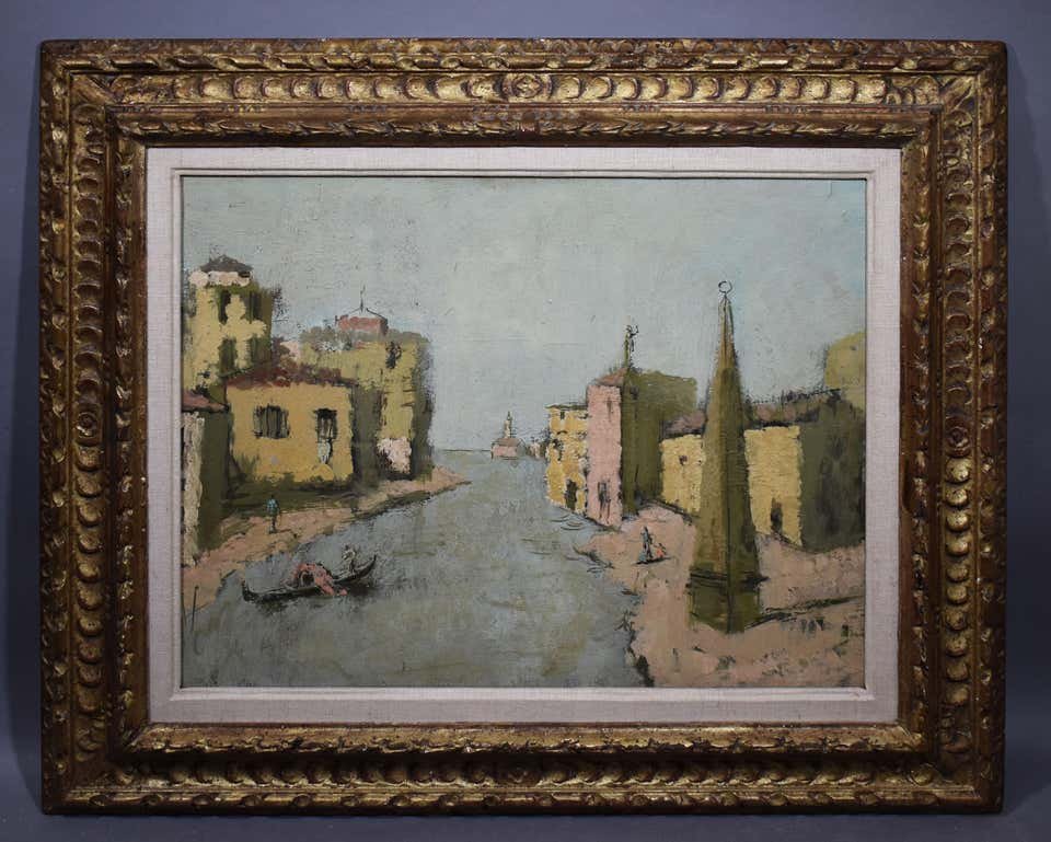 Great Antique Italian Venice Impressionist Oil Painting (1 of 4)