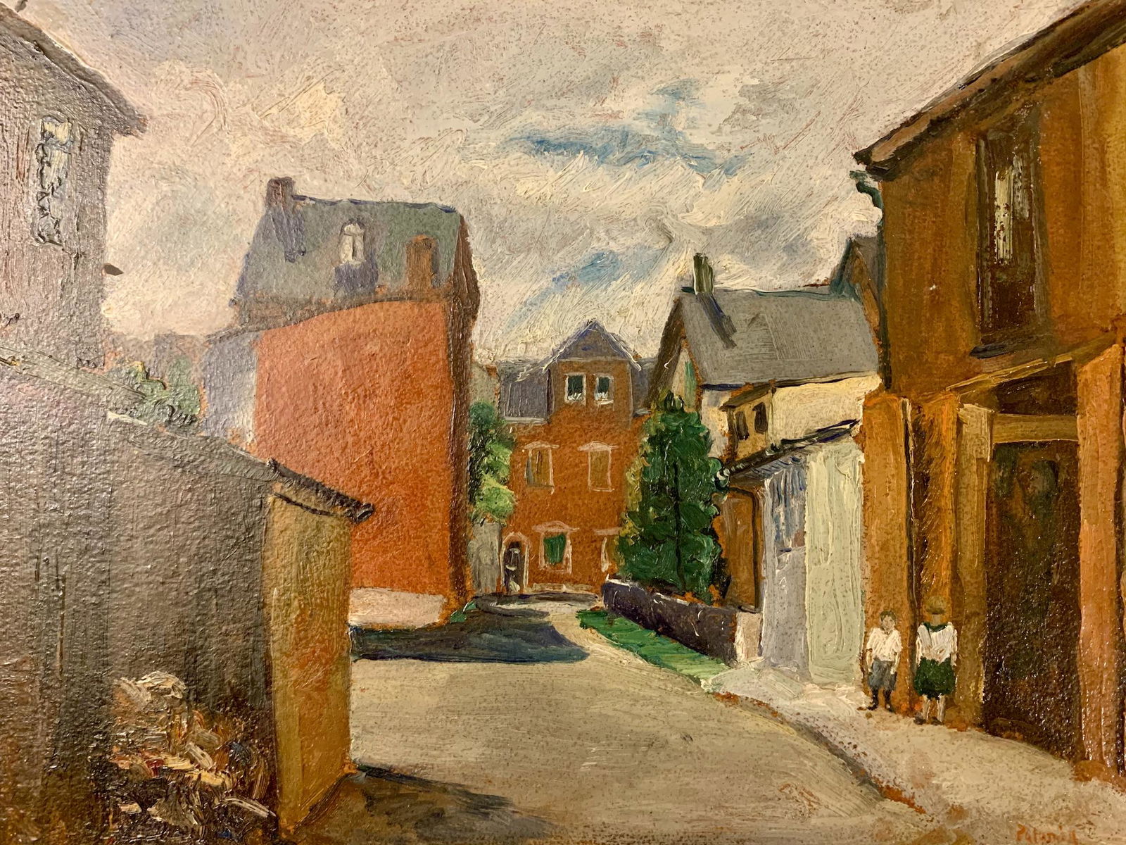 American Impressionist Town Scene Signed (1 of 6)