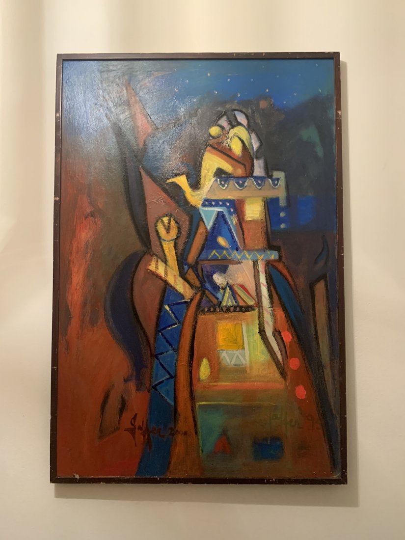 Wahab Jaffer Pakistan Artist Painting: O/C, SLR, 35 3/4 x 23", Wahab Jaffer, one of Pakistans most respected abstract artists, was born in Poona in 1941. He was interested in art and painting from a very young age and is one of the few Pak