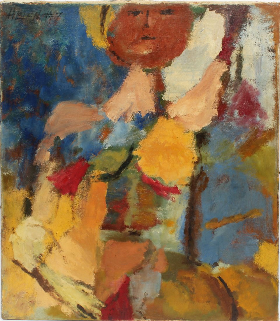 Abstract Expressionist NYC Portrait Oil Painting Signed (1 of 4)