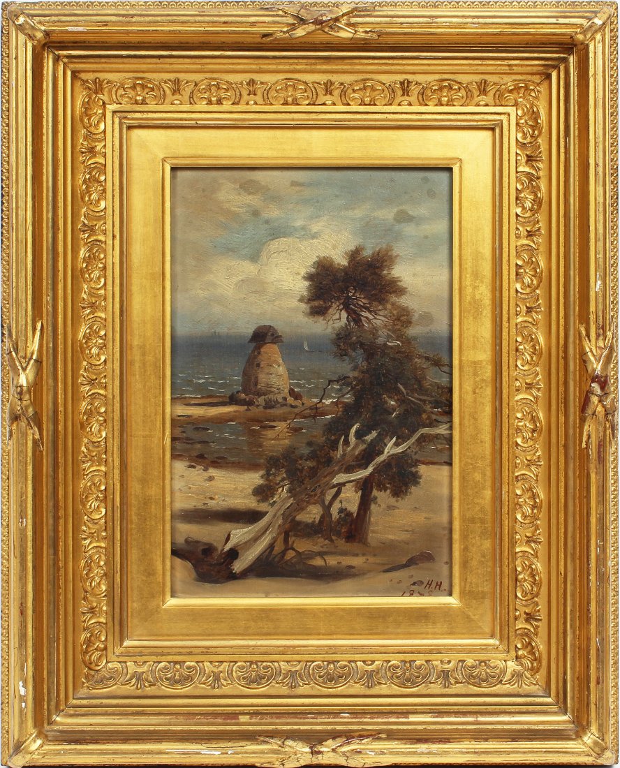 Antique Southern School Florida Lighthouse Signed Oil (1 of 6)