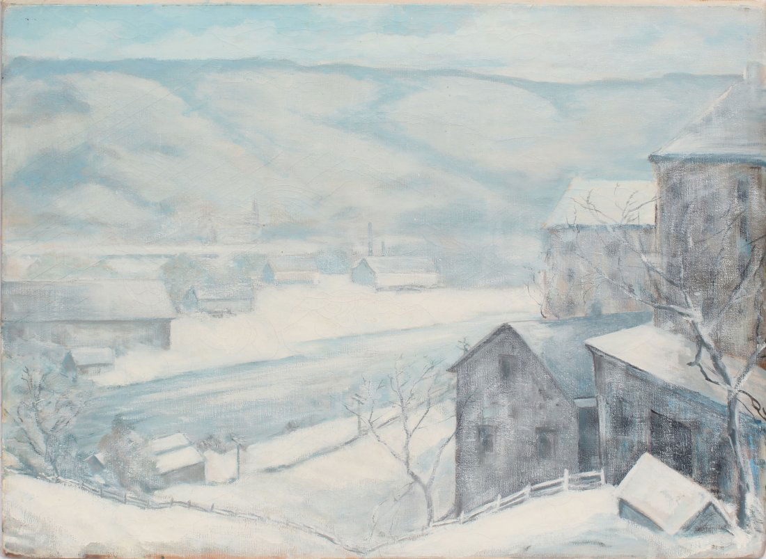 New Hope Pennsylvania Winter Valley Landscape Painting (1 of 5)