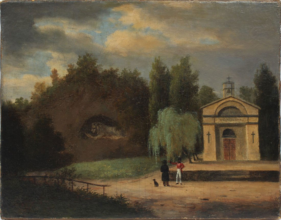 Very Old American School Colonial Landscape Painting (1 of 6)