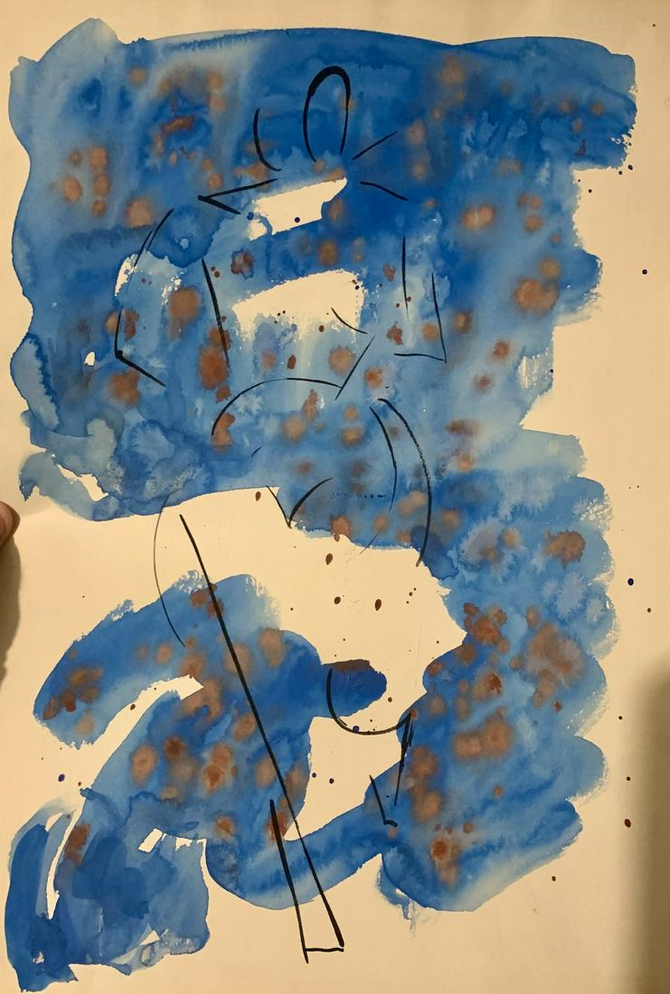 John William Benson, American Artist, Abstract: John William Birger Benson (1904-1978), American Artist, Abstract Expressionist work, pre-war modernism, estate stamped, mixed media, 1938. Exhibited with: Kennedy Galleries, New York, NY, show of mar