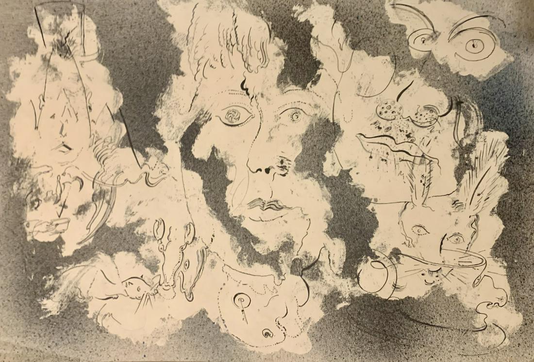 John William Benson, American Artist, Abstract: John William Birger Benson (1904-1978), American Artist, Abstract Expressionist work, pre-war modernism, estate stamped, mixed media, 1938. Exhibited with: Kennedy Galleries, New York, NY, show of mar