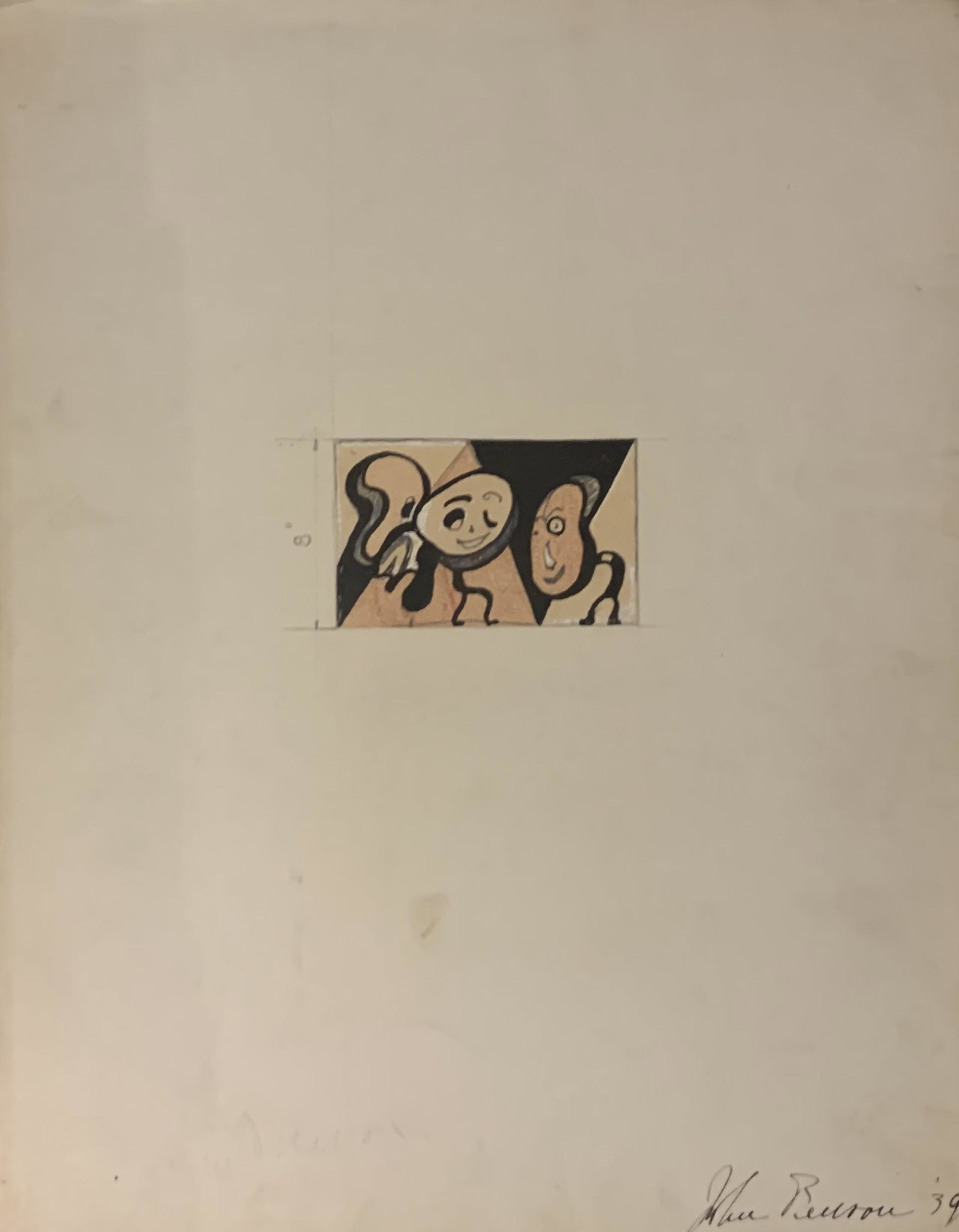 John William Benson, American Artist, Abstract: John William Birger Benson (1904-1978), American Artist, Abstract Expressionist work, pre-war modernism, signed lower right (SLR), mixed media, 1939. Exhibited with: Kennedy Galleries, New York, NY, s