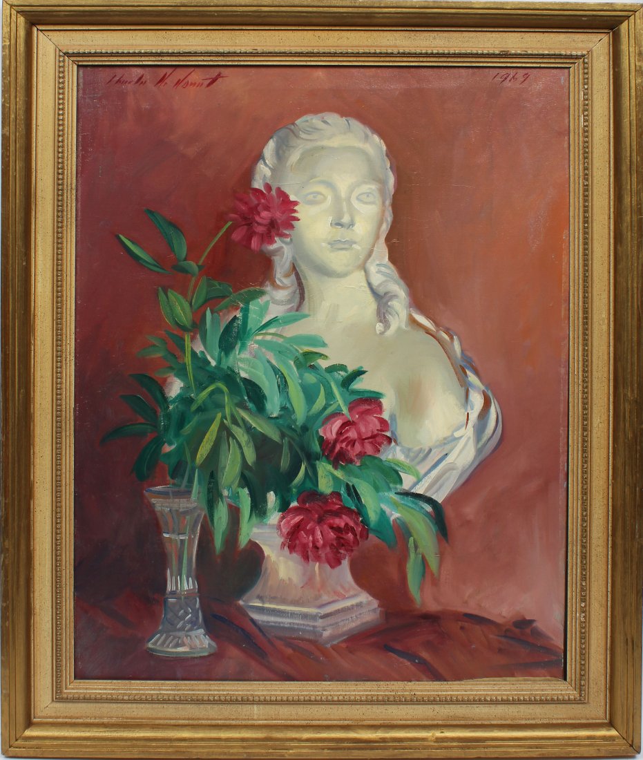 Large Modernist Still Life Oil Painting Marble Bust (1 of 7)