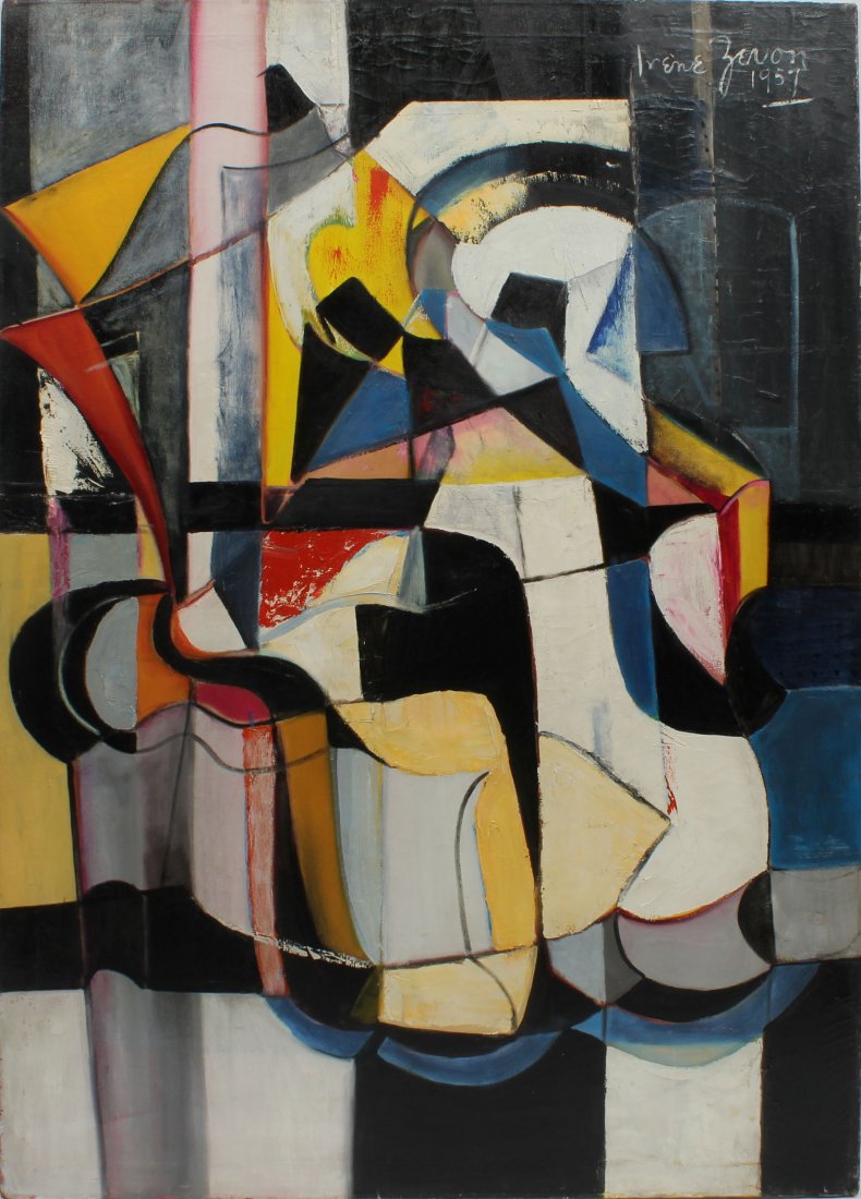 Irene Zevon Large Female Abstract Cubist Oil Painting (1 of 6)