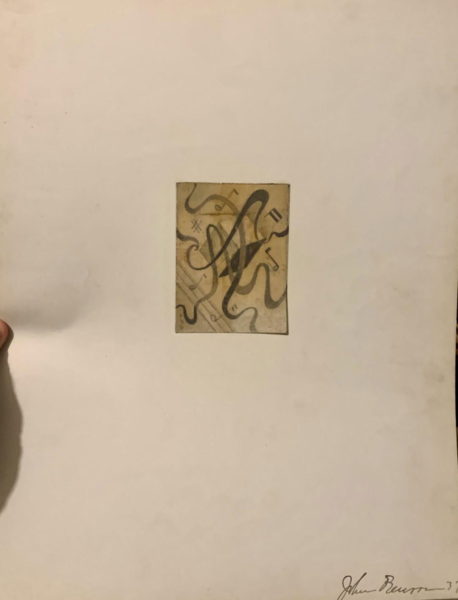 John William Benson American Artist Abstract work: John William Birger Benson (1904-1978), American Artist, Abstract Expressionist work, pre-war modernism, estate stamped, mixed media, 1938. Exhibited with: Kennedy Galleries, New York, NY, show of mar