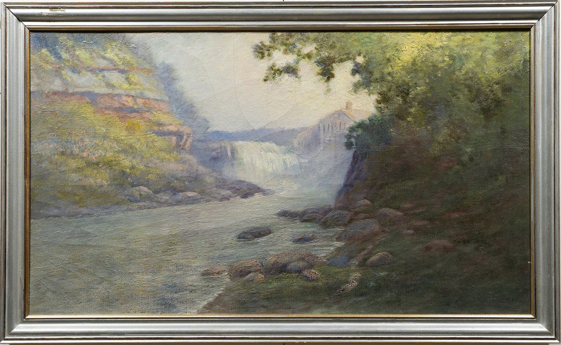 Large Seth Jones Impressionist Waterfall Oil Painting (1 of 7)