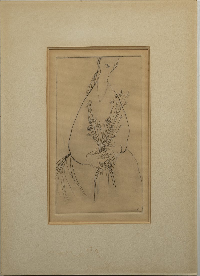 Sketch of a Woman Holding a Sheaf: 10 3/4 x 7 3/4