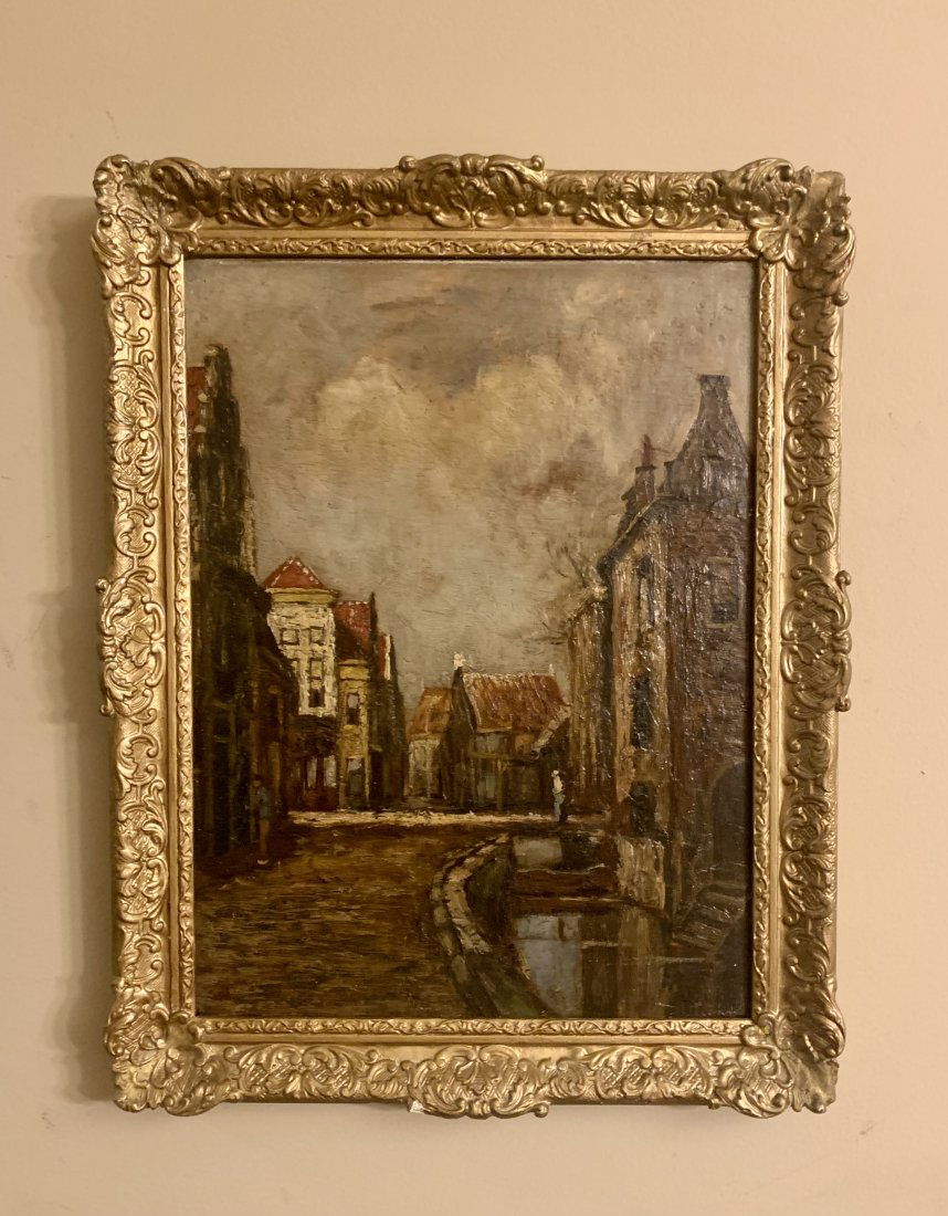 Antique Dutch Impressionist City Scene Signed (1 of 10)